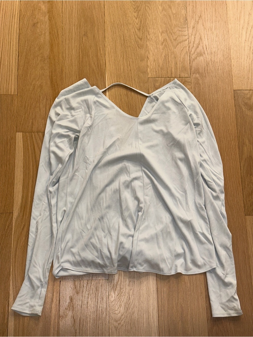 Abercrombie & Fitch Women's Light Blue Long-Sleeve V-Neck Blouse Size Small